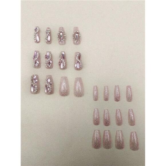 24pcs Y2K Aesthetic Sparkling Full Ballet Nails - Picture 3 of 8